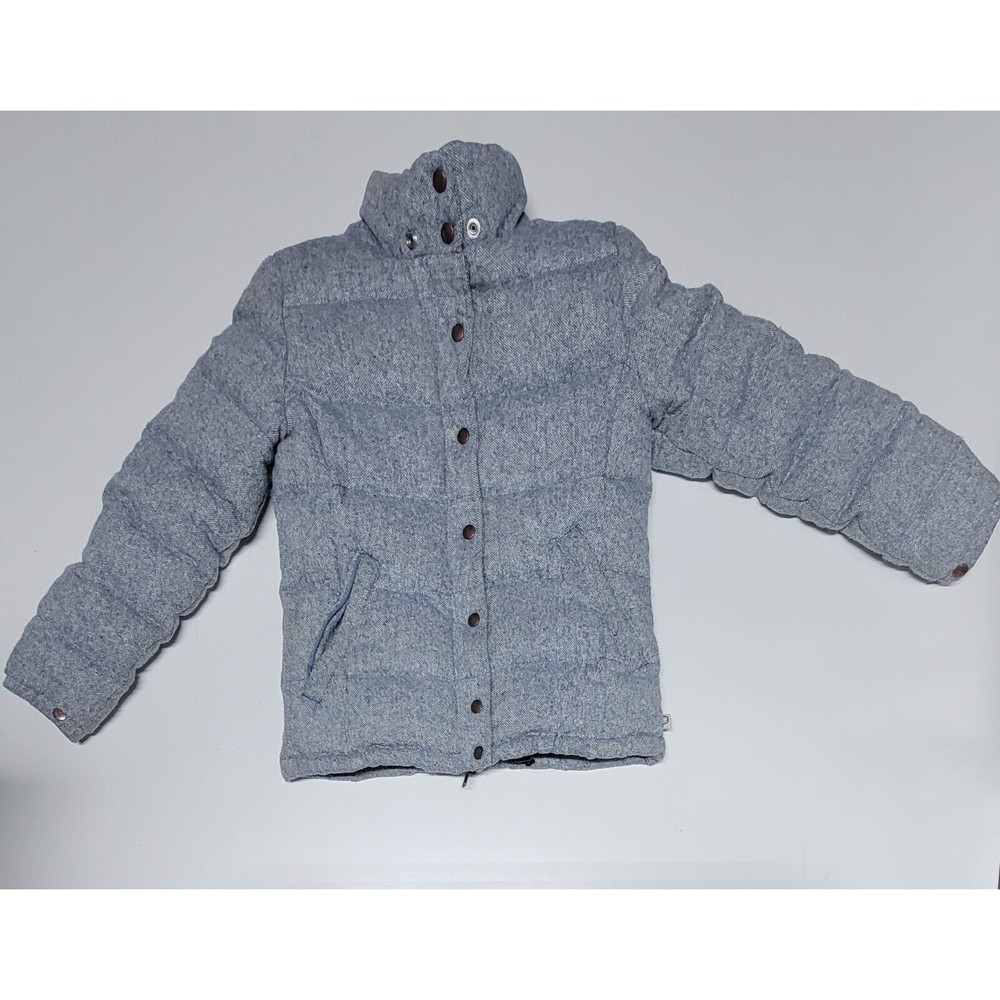 Penfield Trailwear Womens XS Blue Puff Button Up Wool Jacket 80 Down 20 Feathers